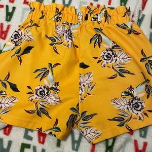 Yellow flower shorts